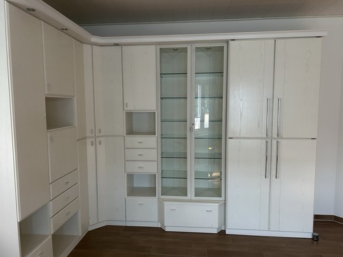 Wandschrank weiß 220x60x200 - wandschrank,