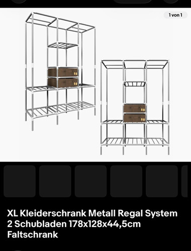 Metall kleiderschrank regal - metall,